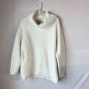 Kenneth Cole Reaction White Cowl‑Neck Cozy Winter Sweater | Size Large
